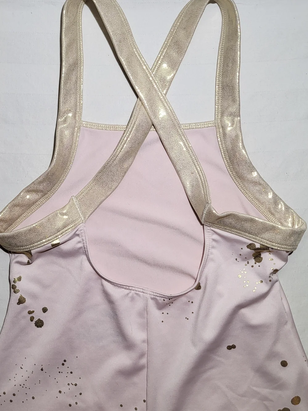 Justice Girls' Light Pink Metallic Trim One-Piece